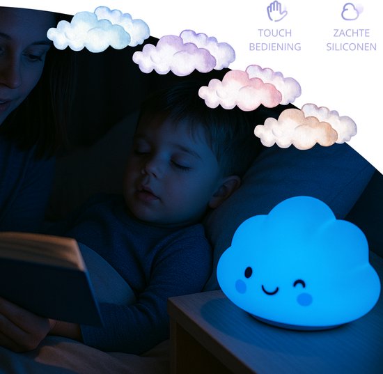 Twenty4seven® LED Wolk Nachtlampje - Kinderkamer & Slaapkamer - Stopcontact met Touch Functie - Dimbaar Nachtlampjes Voor Kinderen, Baby & Volwassenen