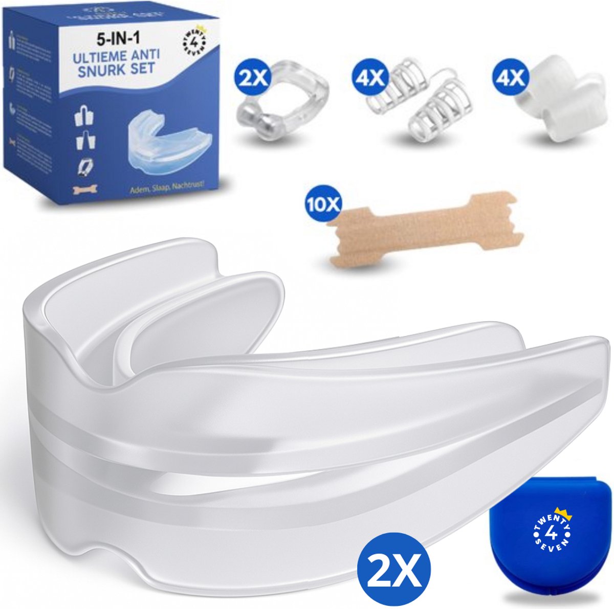 Twenty4seven® Stoppen met Snurken Starter Set - Anti Snurk - 5 in 1 Magnetische Neusclips - Neusspreider & Snurkbeugel - Neuspleister & Beugel - Neusstrips

