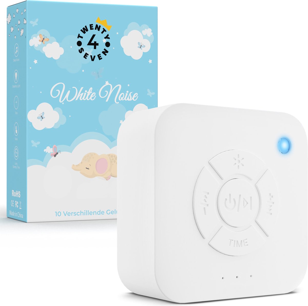 Twenty4seven® White Noise Machine - Witte Ruis Muziekdoosje - Slaaptrainer - Slaaphulp Voor Baby &Kinderen - twenty4sevensleep