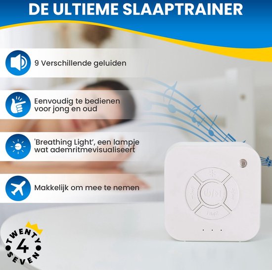 Twenty4seven® White Noise Machine - Witte Ruis Muziekdoosje - Slaaptrainer - Slaaphulp Voor Baby &Kinderen
