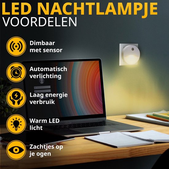 Twenty4seven® LED Nachtlampje 2 Stuks - Stopcontact - Kinderkamer & Slaapkamer - Nachtlampjes Voor Kinderen, Baby & Volwassenen

