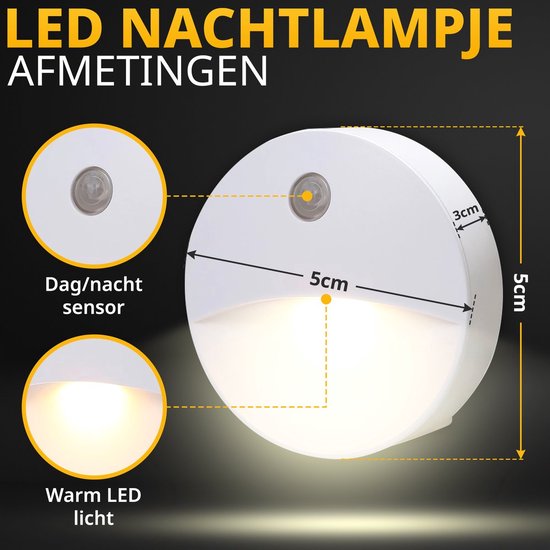 Twenty4seven® LED Nachtlampje 2 Stuks - Stopcontact - Kinderkamer & Slaapkamer - Nachtlampjes Voor Kinderen, Baby & Volwassenen

