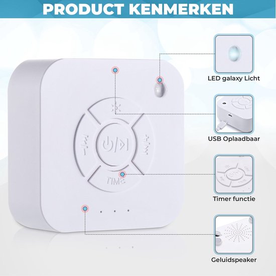 Twenty4seven® White Noise Machine - Witte Ruis Muziekdoosje - Slaaptrainer - Slaaphulp Voor Baby &Kinderen
