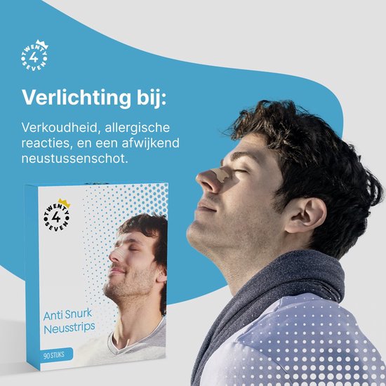 Twenty4seven® Anti Snurk Neus strips - 90 Stuks - Neuspleisters - Neusspreider - Nasal Strips - Helpt Tegen Snurken & Verbetert Nachtrust